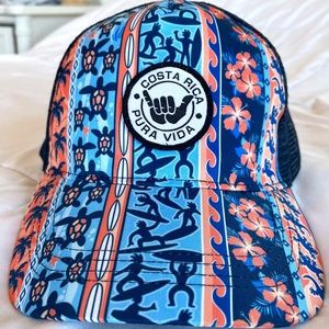 Costa Rica, PURA VIDA, Trucker Hat, Mesh, Hawaii Print, 1 size, Adjust, Optimis